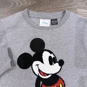 Disney Embroidered Mickey Mouse Gray Crewneck Sweatshirt SM P